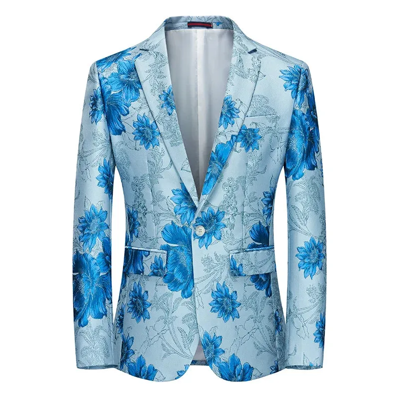 Versatile Floral Single Button Blazer