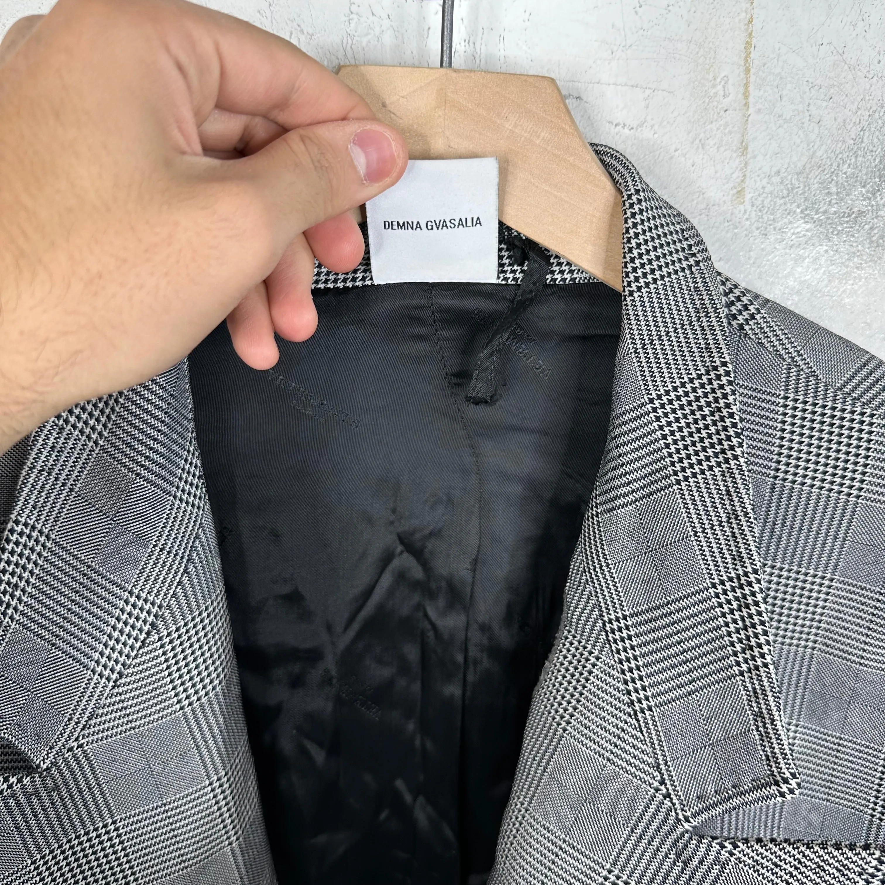 Vetements Grid Padded Shoulder Blazer