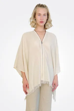 Yori Zip Up Poncho - Clay